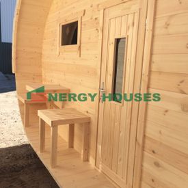 Oval sauna 4 m with 2 rooms