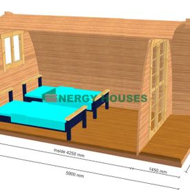 Camping pod 6 m with 2 rooms